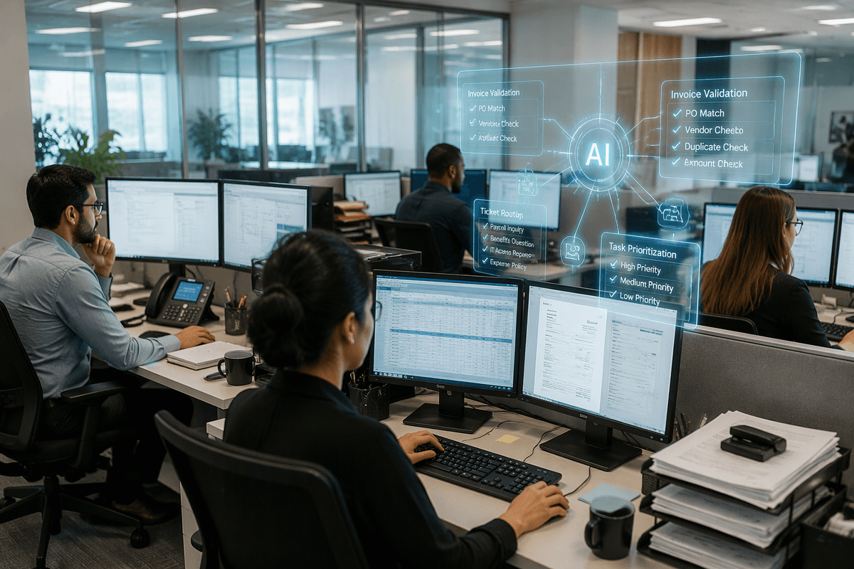 Roles most exposed: back-office, support, and clerical work
